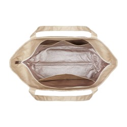 Lutyl - Sac week-end lin enduit uni beige et rose