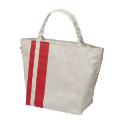 Lutyl - Sac week-end coton enduit uni gris et rouge