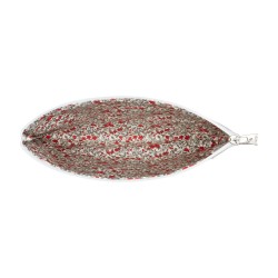 Lutyl - Pochette lin enduit fleurie grise et fleurs