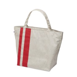 Lutyl - Sac zippé coton enduit uni gris et rouge