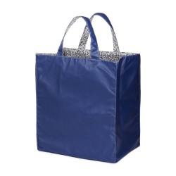 Lutyl - Sac cabas coton enduit fleuri bleu et fleurs bleu