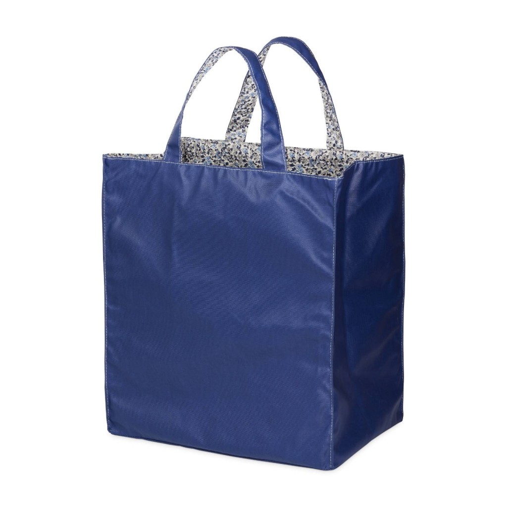 Lutyl - Sac cabas coton enduit fleuri bleu et fleurs bleu