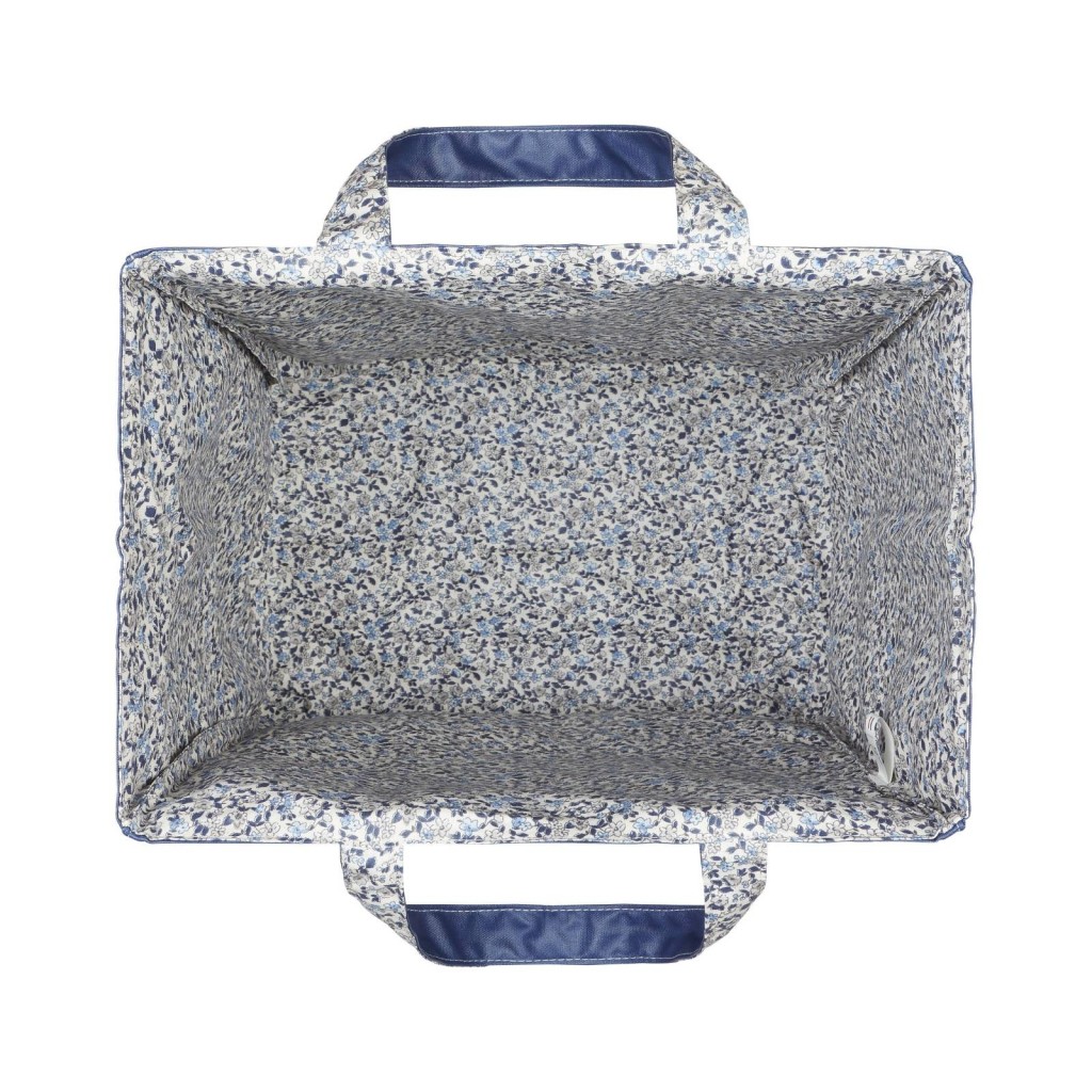 Lutyl - Sac cabas coton enduit fleuri bleu et fleurs bleu