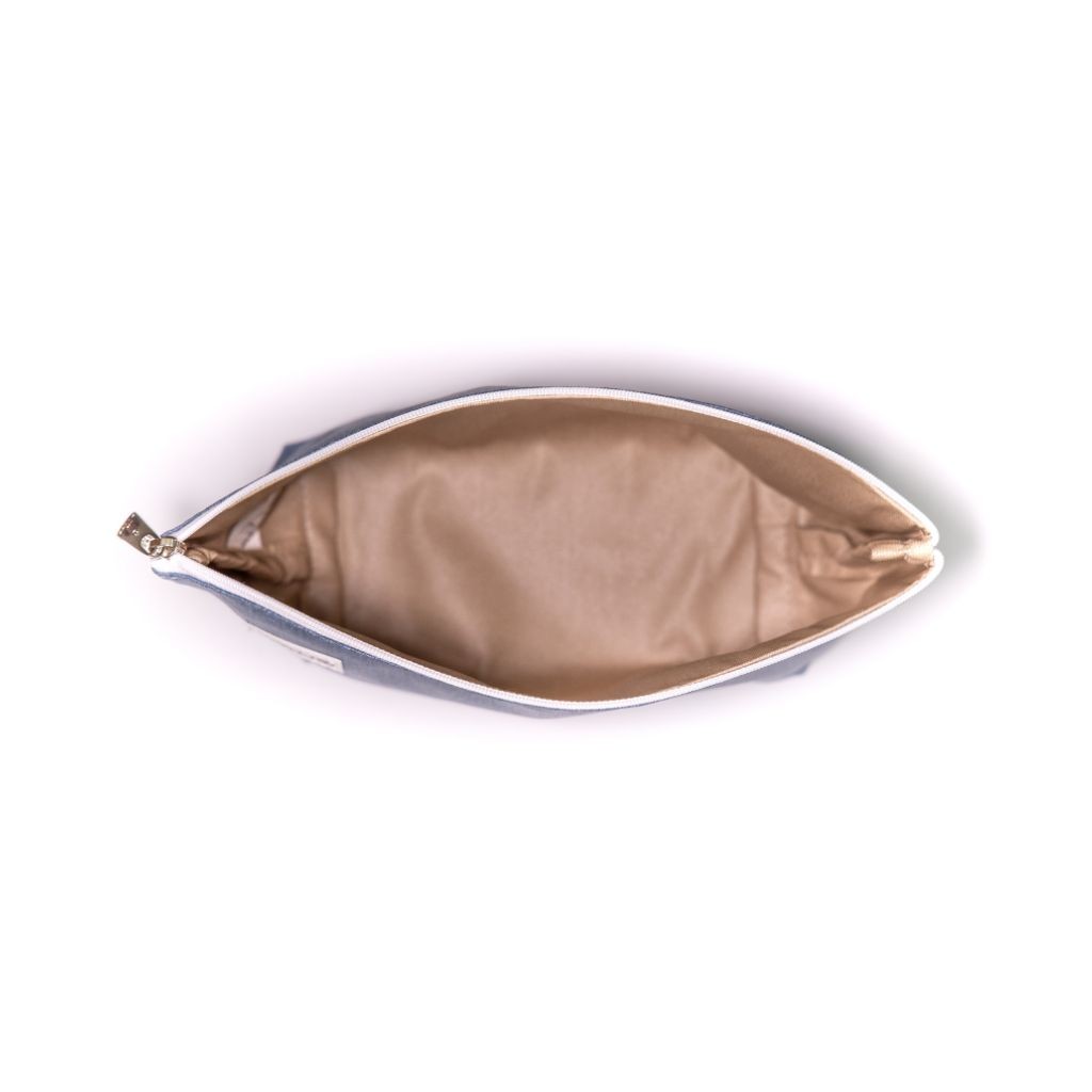 Trousse compacte Lutyl denim en toile enduite – fabriquée en France vue interieur