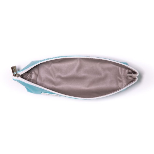 Intérieur de la trousse grande Lutyl turquoise – doublure coton beige – fabrication française