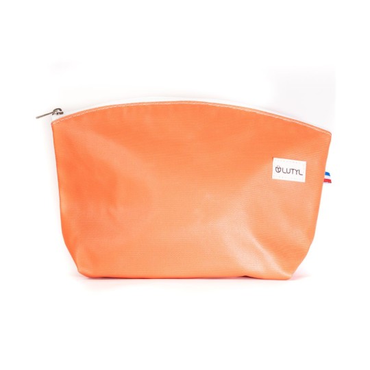 Trousse grande Lutyl corail en toile enduite – fabriquée en France