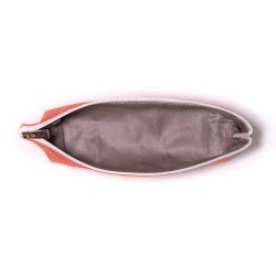 Intérieur de la trousse grande Lutyl corail – doublure coton beige – fabrication française