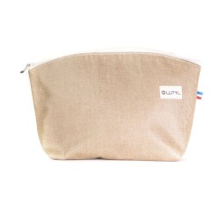 Trousse grande Lutyl lin naturel en toile enduite – fabriquée en France