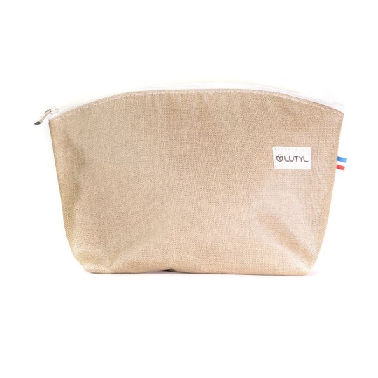 Trousse grande Lutyl lin naturel en toile enduite – fabriquée en France
