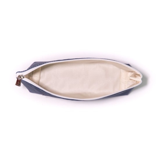 Intérieur de la trousse grande Lutyl bleu marine – doublure coton écru – fabrication française