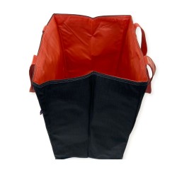Sac cabas XL Lutyl – noir / orange – toile enduite – fabriqué en France - intérieur
