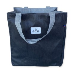 Sac cabas XL Lutyl – noir / gris – toile enduite – fabriqué en France
