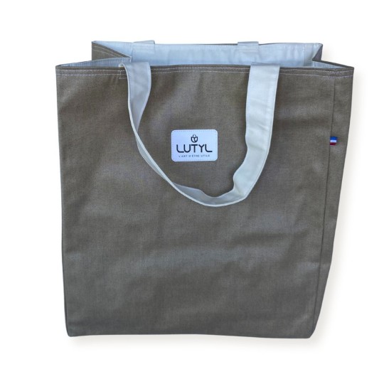 Sac cabas XL Lutyl – lin / écru – toile enduite – fabriqué en France