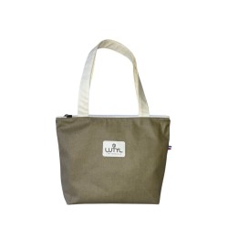 Sac zippé compact taupe Lutyl en toile enduite imperméable fabriqué en France