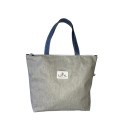 Sac zippé classique gris Lutyl en toile enduite résistante fabriqué en France