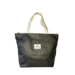 Sac zippé classique noir anthracite Lutyl en toile enduite résistante fabriqué en France