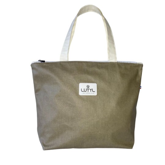 Sac zippé XL br Taupe