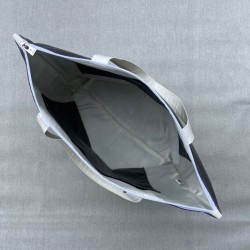 Intérieur du sac zippé XL Lutyl noir anthracite avec 3 poches intégrée en toile enduite