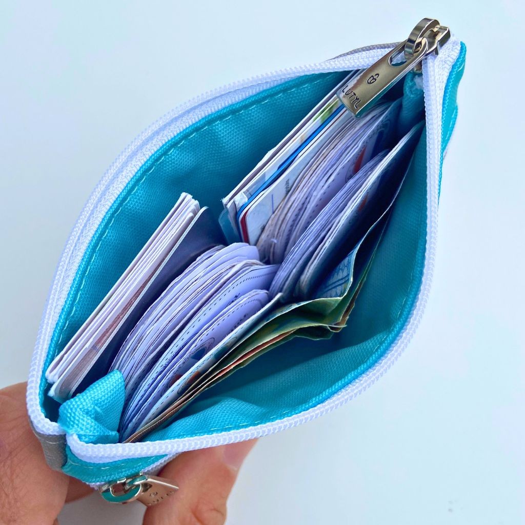 Porte-monnaie double zip Lutyl avec cartes et billets rangés dans les deux compartiments