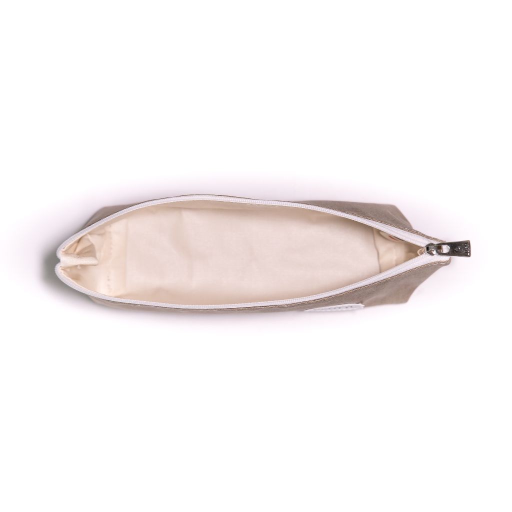 Trousse école LUTYL  taupe vue ouverte fond blanc