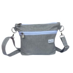 Sac bandoulière gris LUTYL en toile enduite